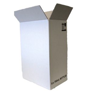 CTN  750ml Light Weight Premium Claret 6pk Plain White Upright (30700)